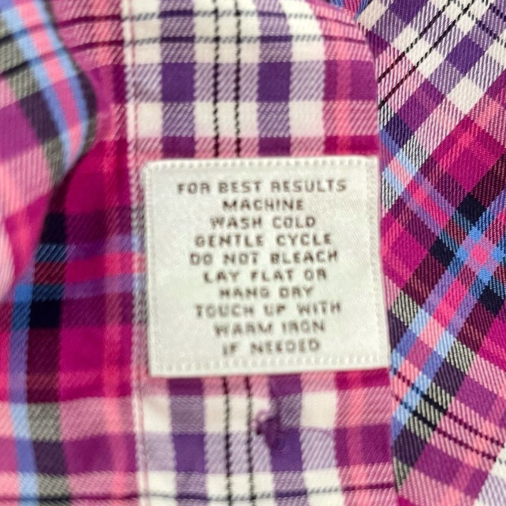 Peter Millar Pink Plaid Long Sleeve Shirt. Large - Picture 7 of 8